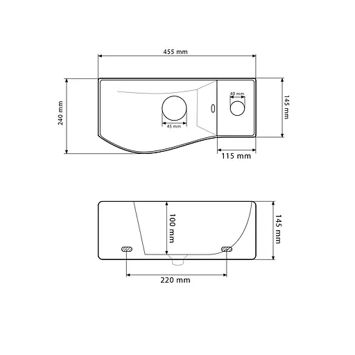 Умивальник VBI Fermo L white підвісний VBI-015609, Білий - фото 5