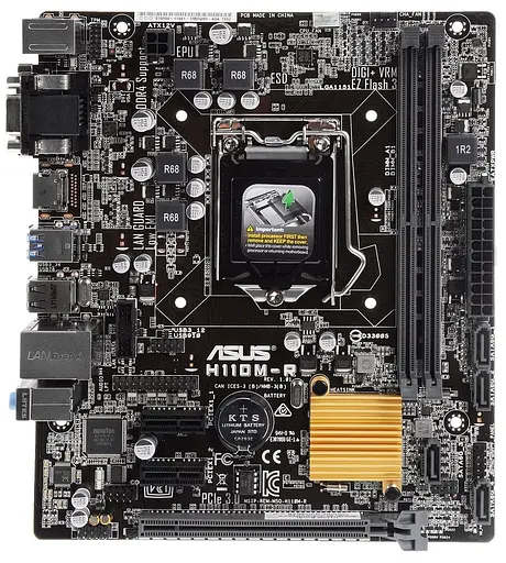 Материнська плата ASUS H110M-R (H110M-R) (Socket 1151, Intel H110, Micro-ATX) Б/в - фото 1