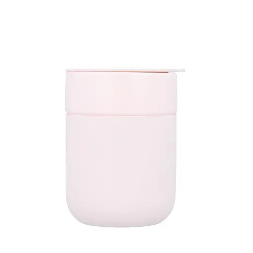 Кавові чашки 295 мл з кришками OldBro Cute Travel Mugs з захисним силіконовим чохлом Pink - фото 2