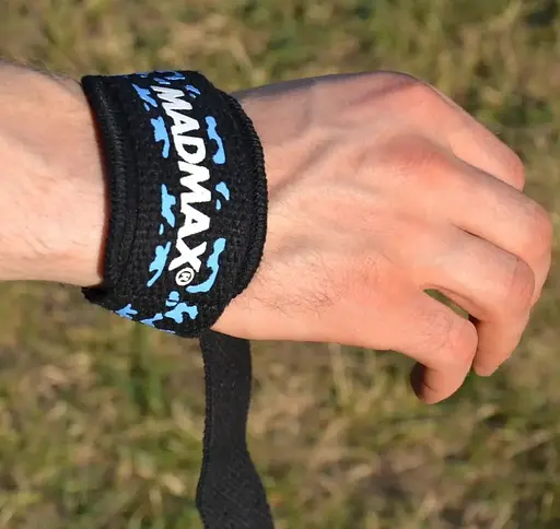 Лямки для тяги MadMax Camo Power Wrist Straps Camo/Light Blue (MFA-275-BLU-U) - фото 4