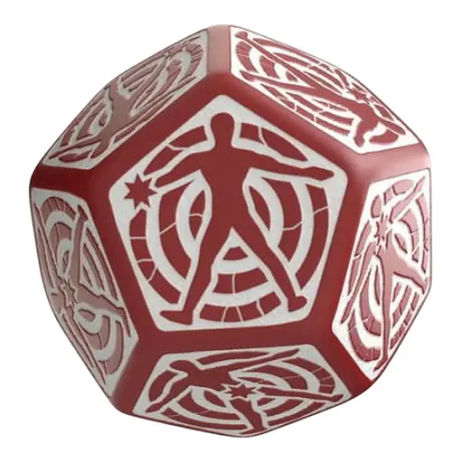 Кубик D12 Hit Location Red & white die (12HIT03)