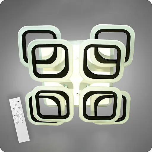 Люстра світлодіодна 517 Light 3color з пультом 144Вт Чорний (01699) - фото 1