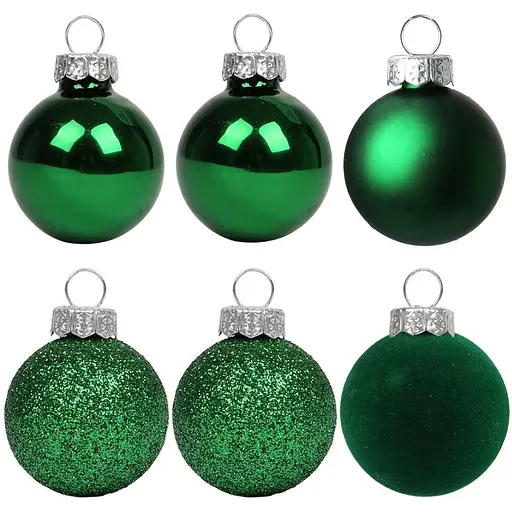 Набір новорічних куль Yes! Fun пластик 8 см 6 шт. зелений (975124)