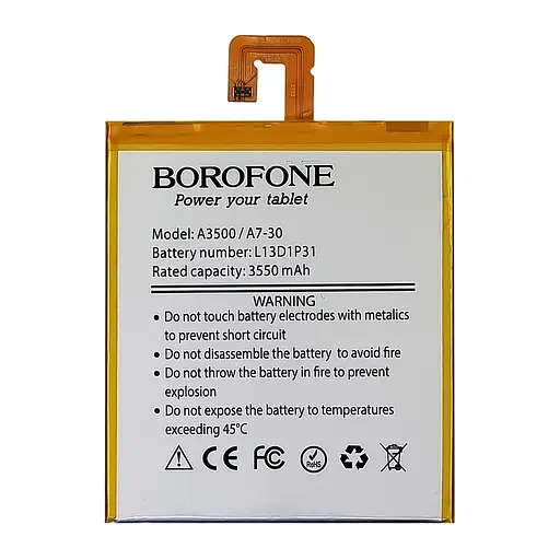 Акумулятор Borofone L13D1P31 для Lenovo A3500/A7-30/TB-7304 Tab 7 Essential - фото 2