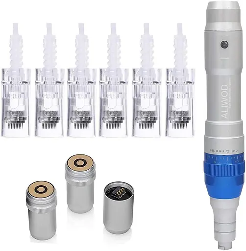 ALIWOD Microneedling Pen Беспроводная электрическая машина Набор инструментов для восстановления кожи 6 шт. 36 шт. Картриджи L709 - фото 3
