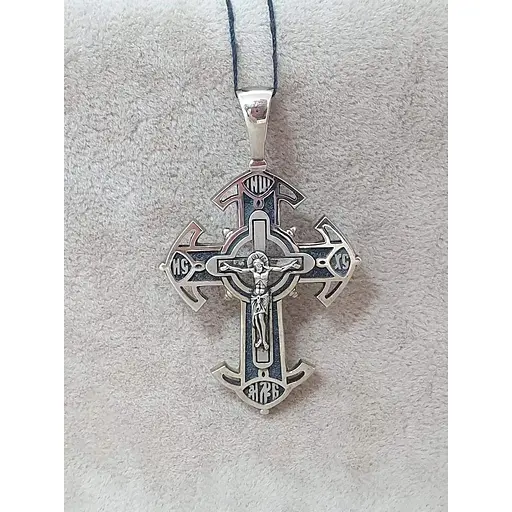 Золотой крестик Харьковская ювелирная фабрика. Распятие Христа. 11483-ЧБЕЛ - фото 3