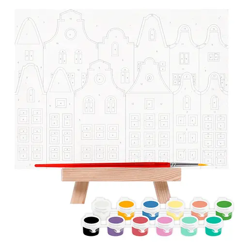 Картина за номерами Rosa Start Яскраві будиночки 15х20 см з мольбертом - фото 3