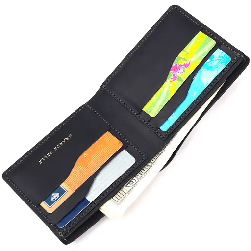 Мужской кожаный кошелек Grande Pelle 11.5х9х1 см acs0024003 - фото 4