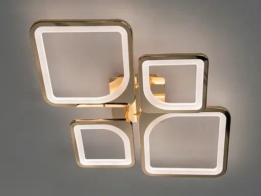 Світлодіодна пристельова люстра з регулюванням яскравості, 72W, золото - фото 2