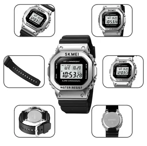Мужские наручные спортивные часы Skmei 1851 Серебристый - фото 5