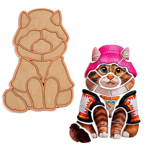 Контурний дерев'яний пазл Український котик Ubee ПСФ136