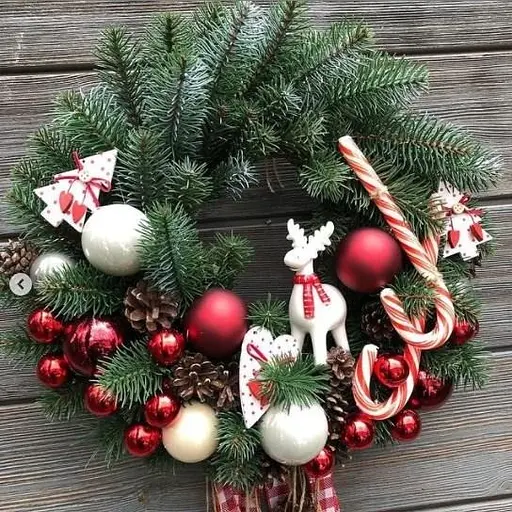 Венок новогодний рождественский Hvoya Premium с литой хвойкой зеленый 45 см - фото 3