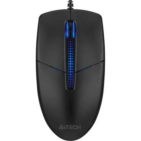 Миша A4Tech N-530 чорний USB оптична синє підсвічування 1200 dpi 3 кнопки 1.5 м - фото 1