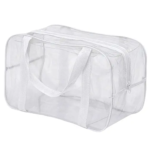 Прозрачная сумка в роддом размер М 40 х 25 х 20 см (белая) - фото 1