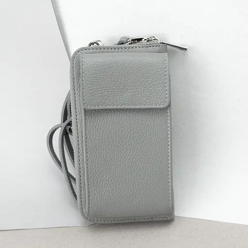 Гаманець з чохлом для телефону з ручкою на плече Virginia Conti 03047 сірий - фото 1