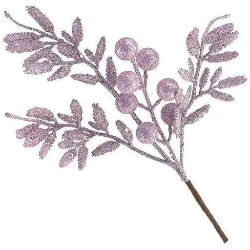 Декоративная ветка с глитером Розовый 35 см - фото 1