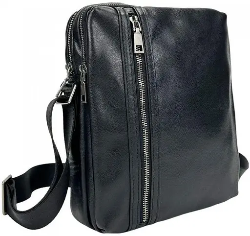 Мужская сумка кожаная через плечо черная TIDING BAG sum0028775 - фото 1