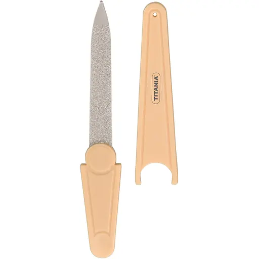 Пилка для ногтей Titania, карманная, 10.5 см абрикосовая (1048 абр)