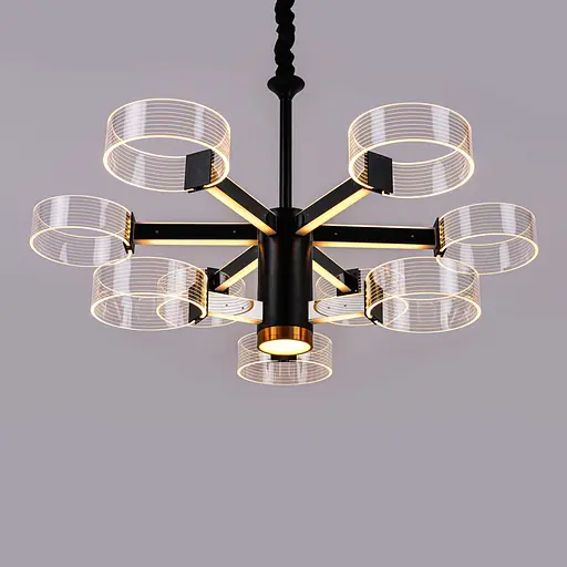 Люстра светодиодная акриловая Sirius N 3705-6 3 BLACK GD 98W