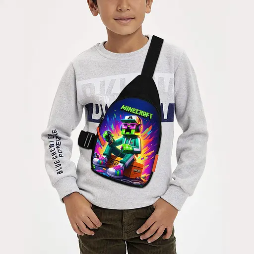 Сумка через плече дитяча Minecraft Кріпер 29х17 см сумка слінг для хлопчика (02113)