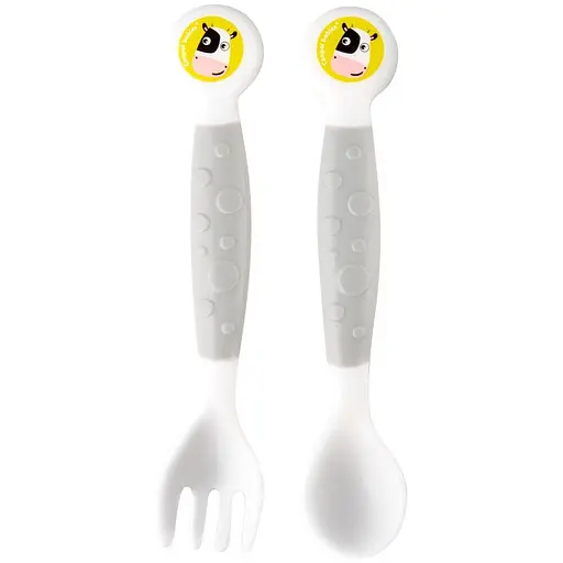 Ложка та виделка Canpol babies еластичні сірі (56/580) - фото 2