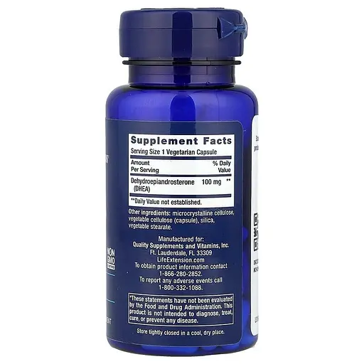 Стимулятор тестостерону Life Extension DHEA 100 mg, 60 вегакапсул - фото 2