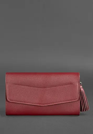 Жіноча шкіряна сумка Еліс бордова Краст - фото 2