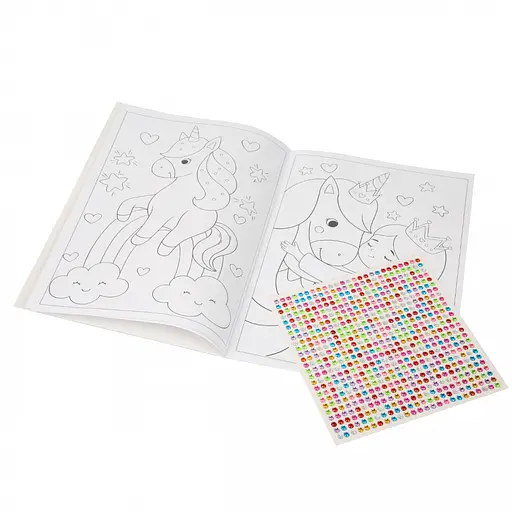 Розмальовка А4 1Вересня Єдинороги зі стразами 12 стор. (743370) - фото 3