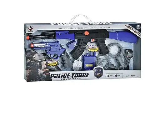 Набор полицейского 33740-33750 автомат-трещётка, пистолет, рация, в коробке (6903317592340) Вид 2 - фото 1