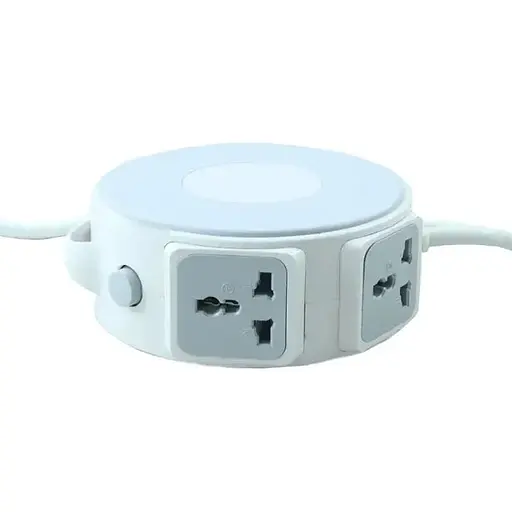 Мережевий фільтр Optima круглий LED 3 розетки 220 V + 2 USB-порти 1.5m - фото 1