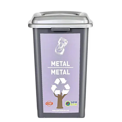 Бак сортувальний Planet для металу 50 л антрацитова-сірий 00-00020306) - фото 2