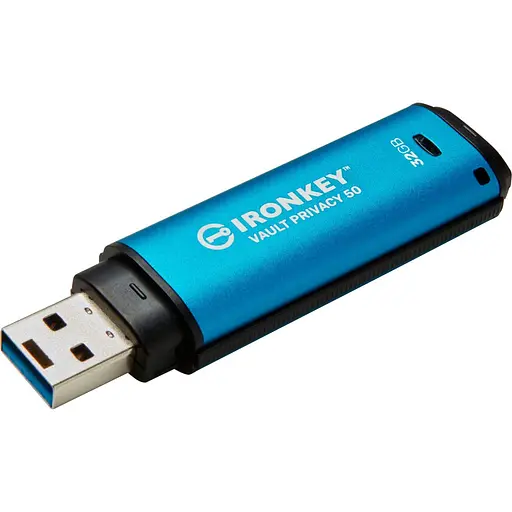 Флеш-накопичувач Kingston 32GB USB3.2 IronKey Vault Privacy 50 Type-A Blue (IKVP50/32GB) - фото 3