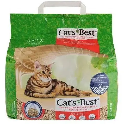 Наполнитель Cat’s Best Original для кошачьего туалета деревянный 10 л/4.3 кг - фото 1