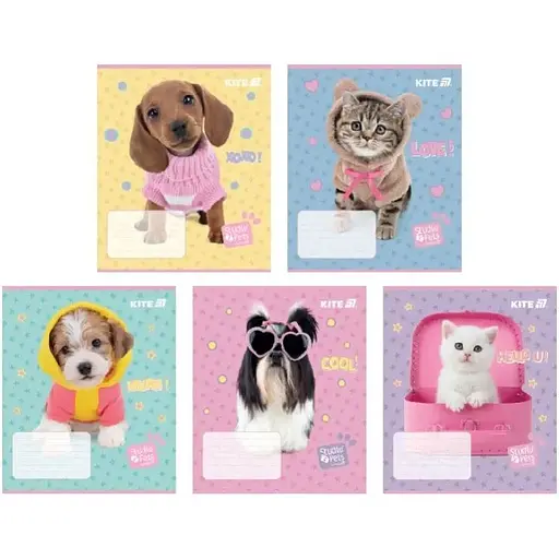 Зошит учнівський "Studio Pets" Kite SP25-234 12 аркушів 1 шт. в асортименті - фото 1