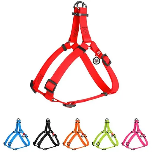 Шлея для собак Waudog Waterproof водостійка з QR паспортом, металічна пряжка-фастекс, червоний - фото 2