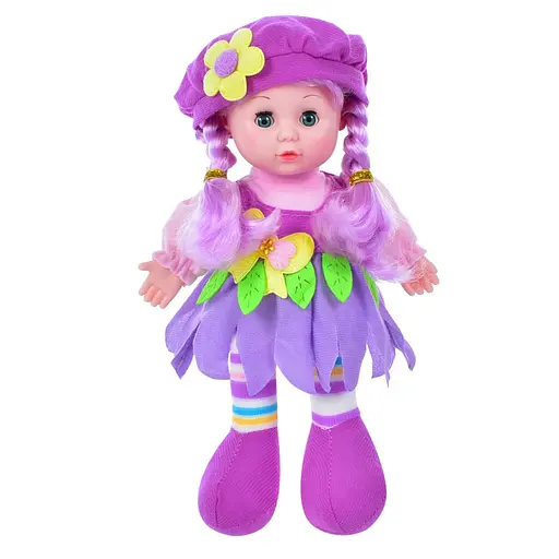 Детская Кукла LY3011(Violet) мягконабивная, 28 см, фиолетовая