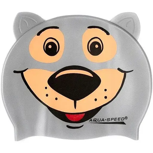 Шапочка для плавання Aqua Speed Zoo Bear Сірий (1000-115-bear)