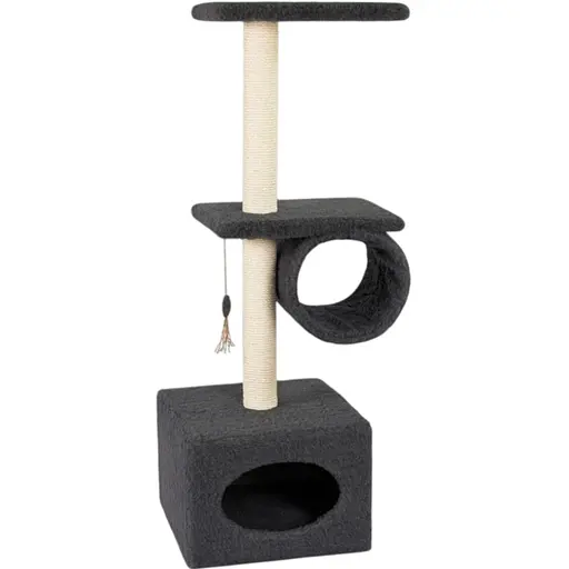 Дряпка Природа Саванна для котив з барабаном сіра 38x38x90 см [CD] - фото 1