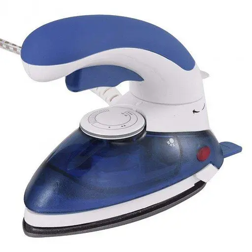 Дорожный мини утюг с функцией вертикального отпаривателя Mini Steam Iron HT-558B 1000Вт Синий - фото 1