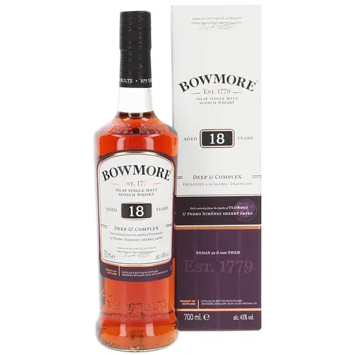 Виски односолодовый Bowmore 18 лет выдержки 43% 0.7 л - фото 1
