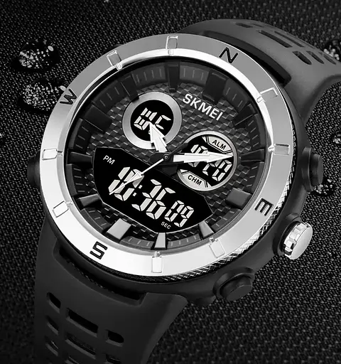 Годинник чоловічий наручний спортивний Skmei 2014 (Чорний з сріблястим) - фото 5