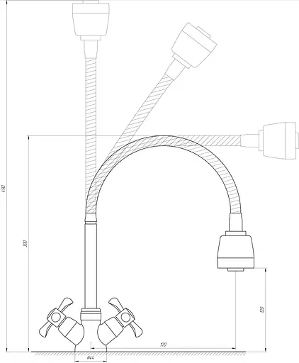 Смеситель для кухни Domino DK-H1-2N-103MA Хром - фото 4