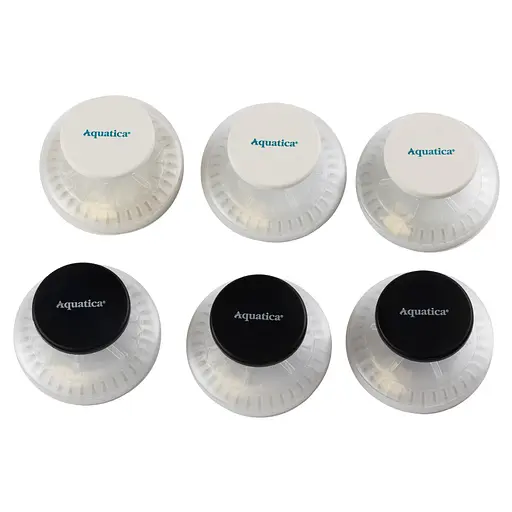 Крючки на вакуумных присосках Aquatica s42 Ø40×40мм черный/белый (6шт) (9784282) - фото 1