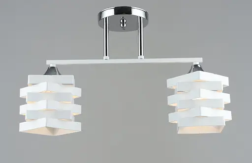 Люстра металева стельова Sirius B A4300/2 WT+CR на 2 плафони