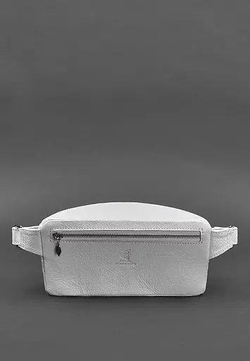 Шкіряна жіноча сумка на пояс Spirit біла - фото 4