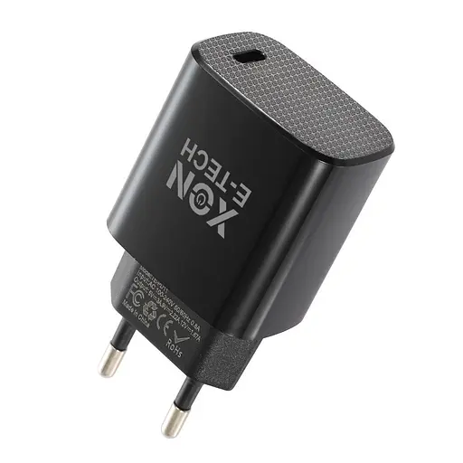 Зарядное устройство XON PowerCharge 20W (PD20) USB Type-C (PCWB020020A0С1B 6150) Черный - фото 1