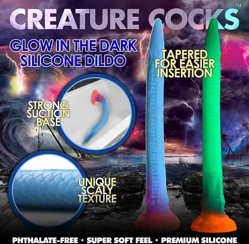 Анальный фаллоимитатор Creature Cocks Glows In The Dark Makara 46.4 см мульти - фото 4