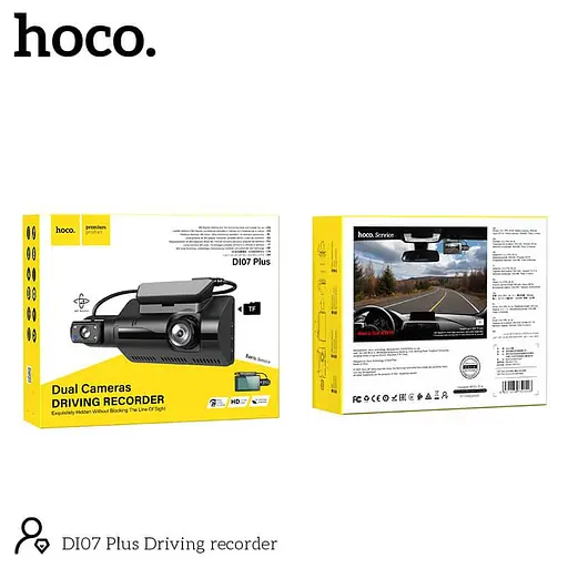 Видеорегистратор HOCO Di07 Dual Cameras Driving Recorder на 2 камеры - фото 6