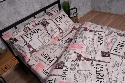 Комплект постельного белья Moon&Star Микросатин Premium Paris Souvenir полуторный 143х210 наволочки 2х70х70 - фото 3