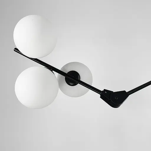 Черная люстра с 12 белыми плафонами 105х70 см Ст. BM 64/12 BK+WT | Line F - фото 4